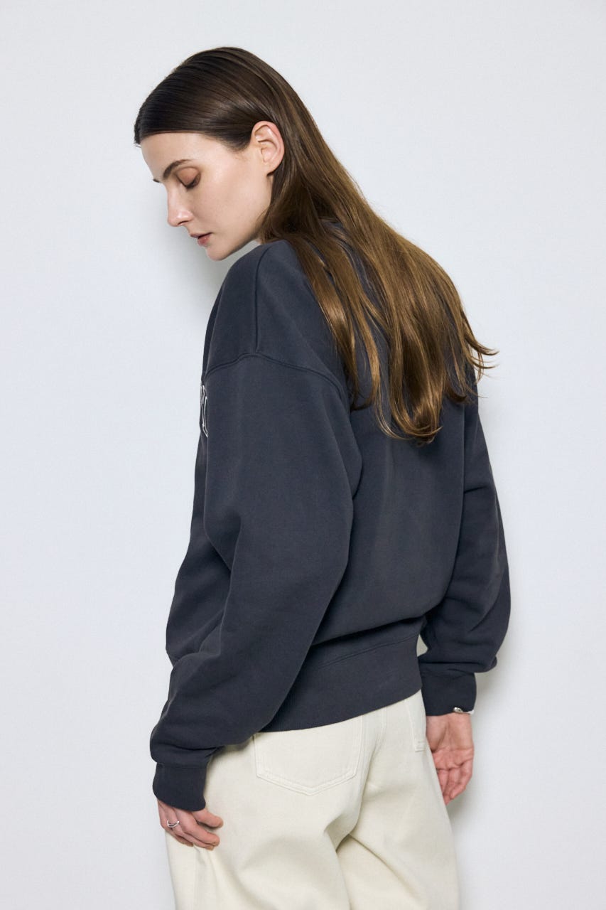 カレッジロゴ スウェットトップス L/BLK S