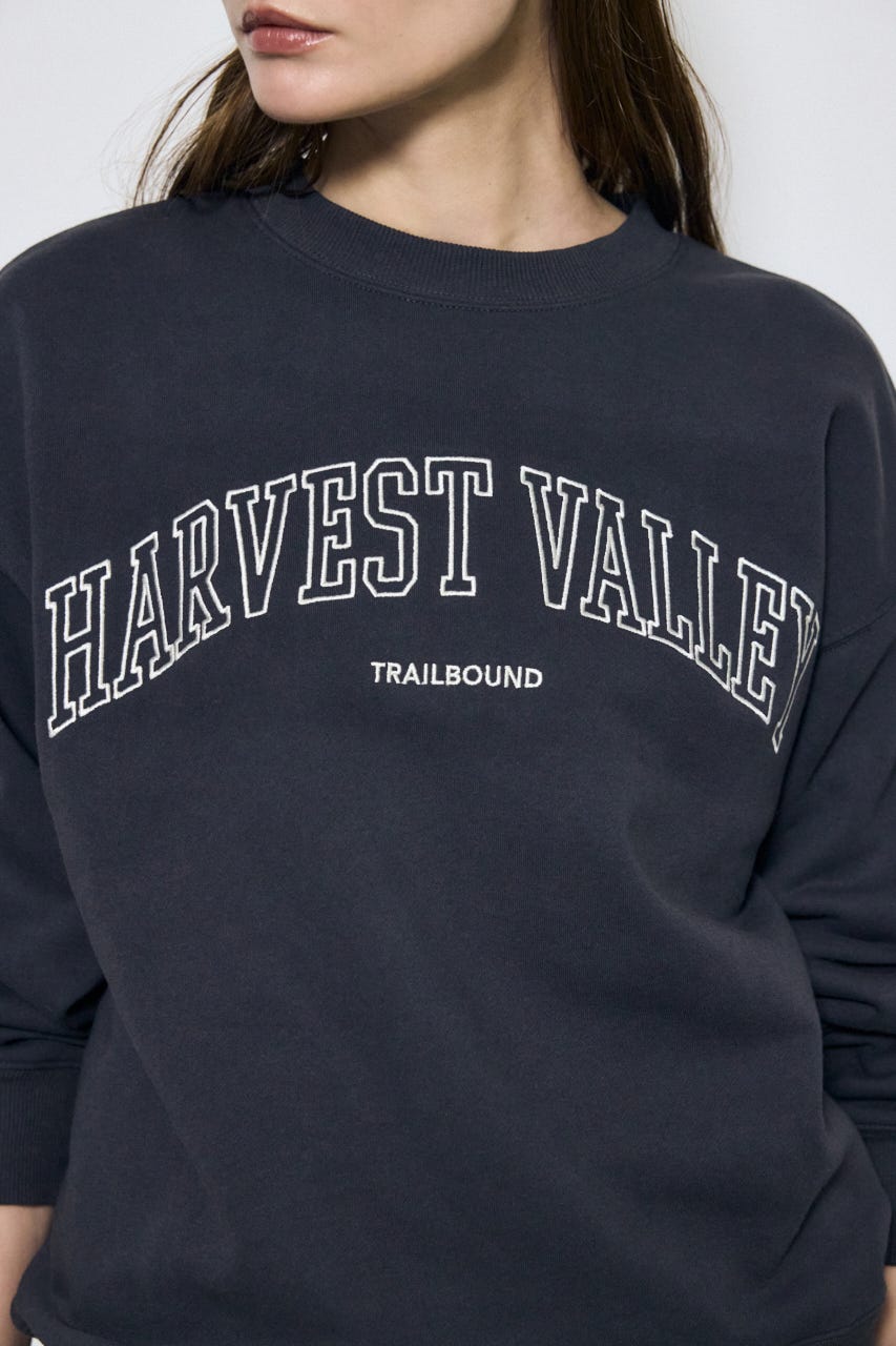 カレッジロゴ スウェットトップス L/BLK S