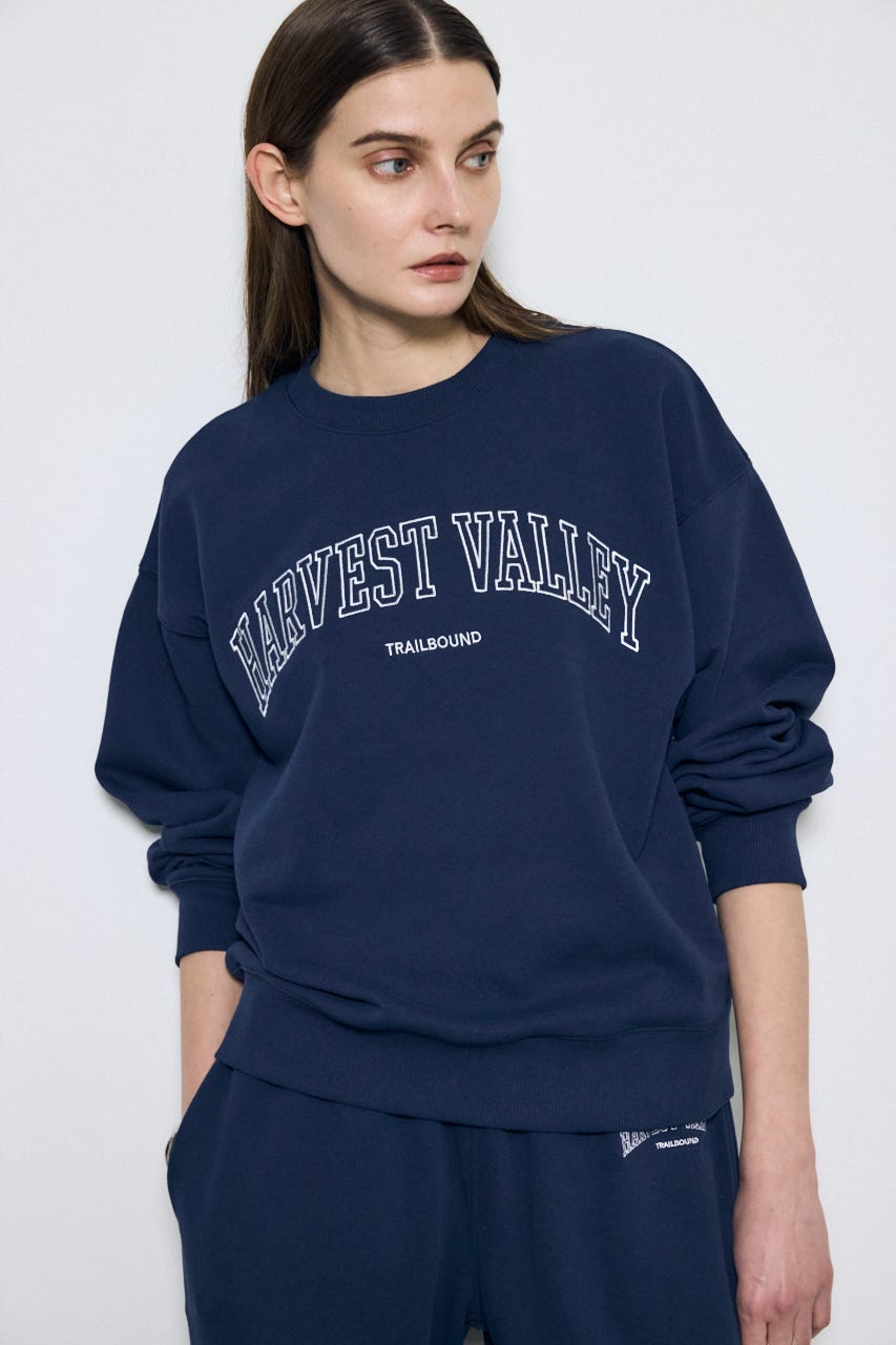 カレッジロゴ スウェットトップス NVY S