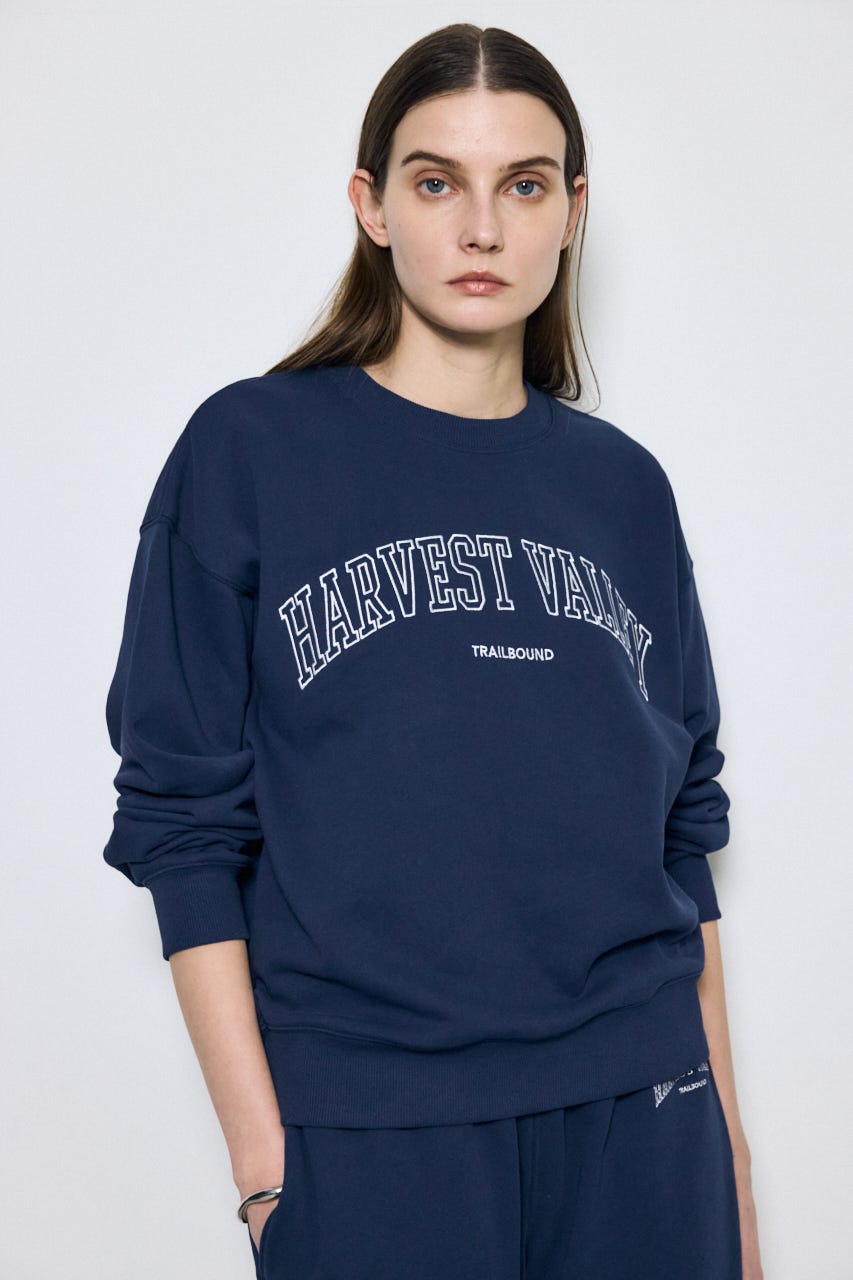 カレッジロゴ スウェットトップス NVY S