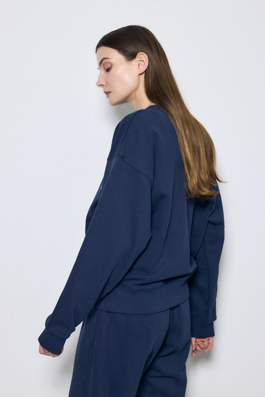 カレッジロゴ スウェットトップス NVY S