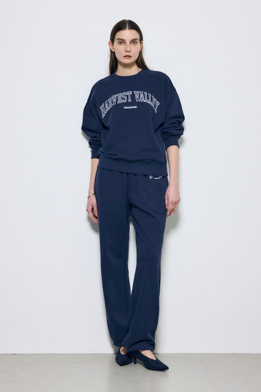 カレッジロゴ スウェットトップス NVY S