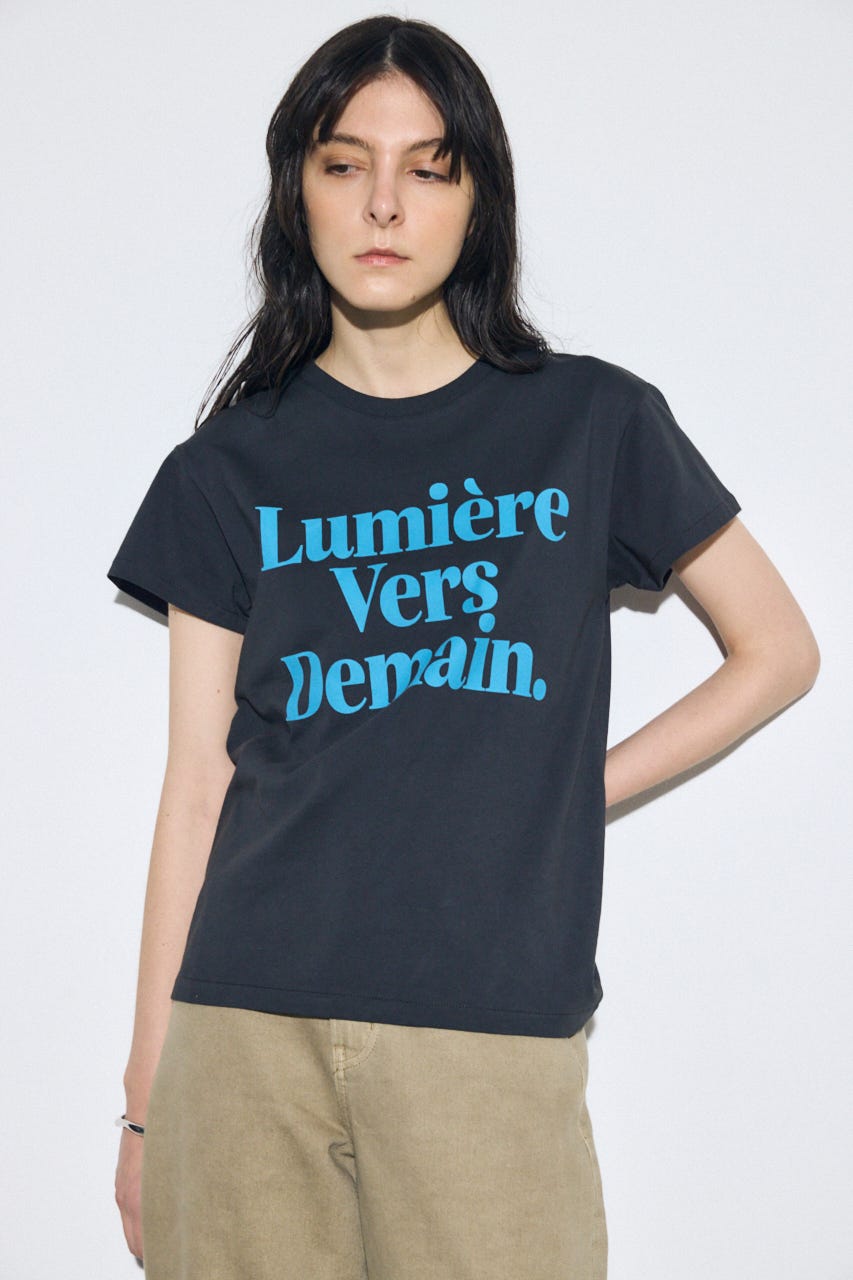 【SS先行アイテム】メッセージロゴ半袖Tシャツ L/BLK S