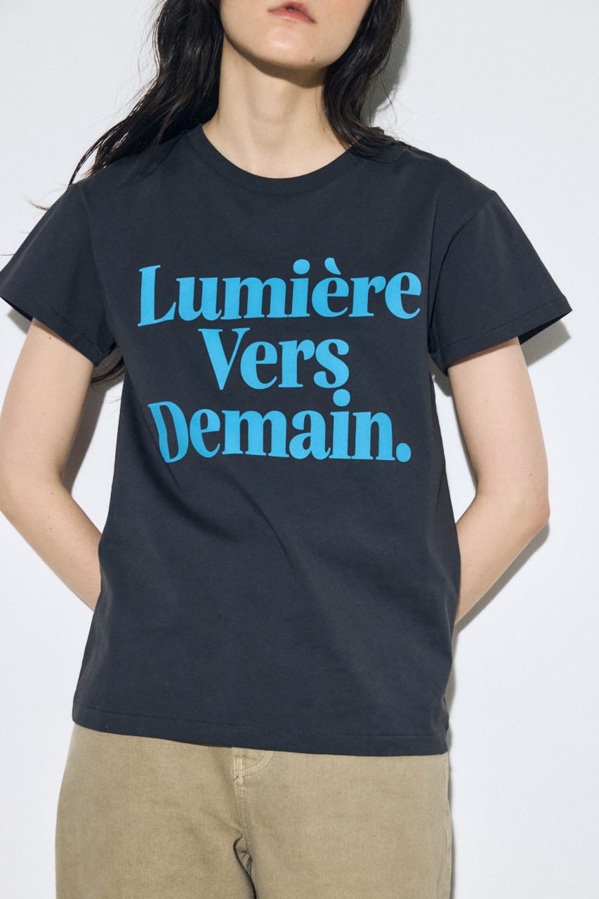 【SS先行アイテム】メッセージロゴ半袖Tシャツ L/BLK S