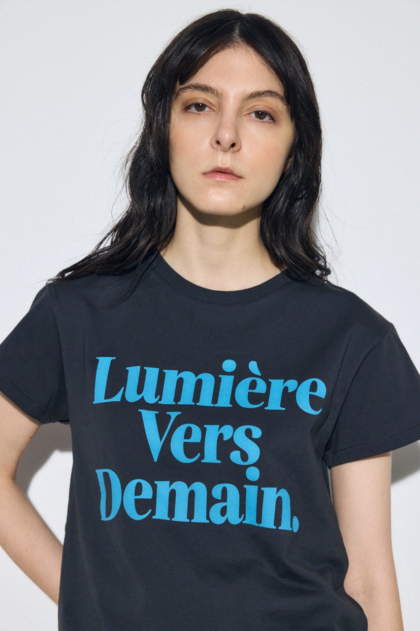 【SS先行アイテム】メッセージロゴ半袖Tシャツ L/BLK S