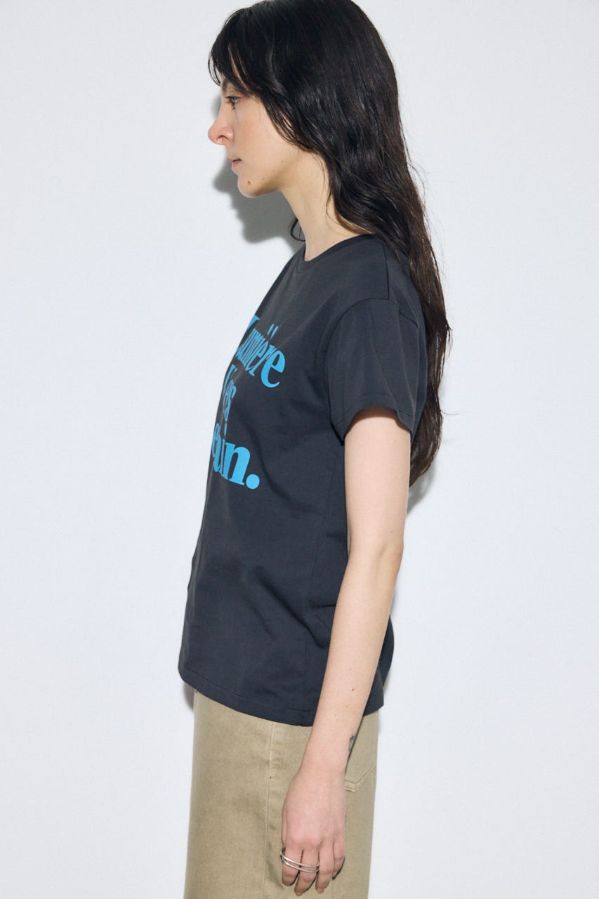 【SS先行アイテム】メッセージロゴ半袖Tシャツ L/BLK S