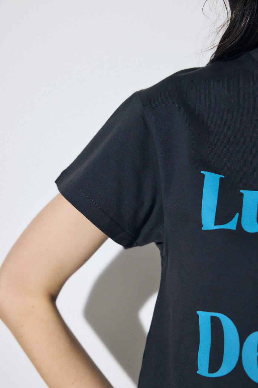 【SS先行アイテム】メッセージロゴ半袖Tシャツ L/BLK S