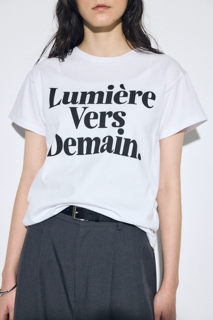 【SS先行アイテム】メッセージロゴ半袖Tシャツ O/WHT M