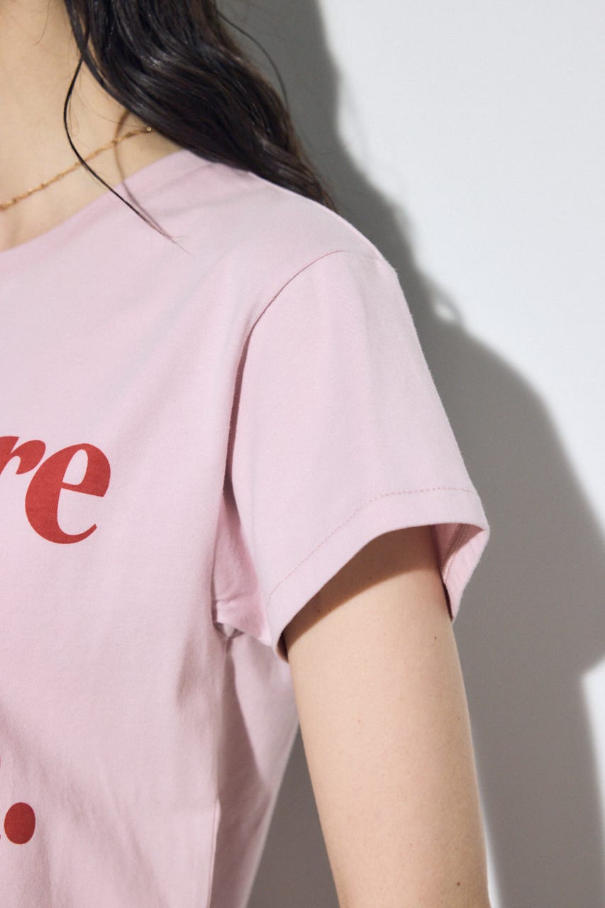 【SS先行アイテム】メッセージロゴ半袖Tシャツ PNK M