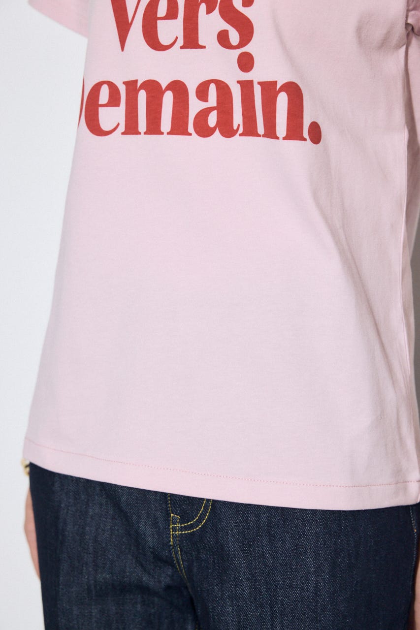 【SS先行アイテム】メッセージロゴ半袖Tシャツ PNK M