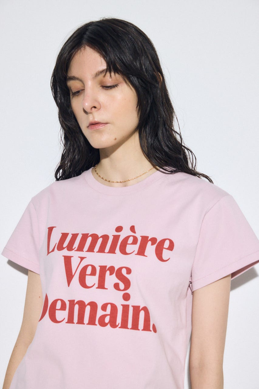 【SS先行アイテム】メッセージロゴ半袖Tシャツ PNK M