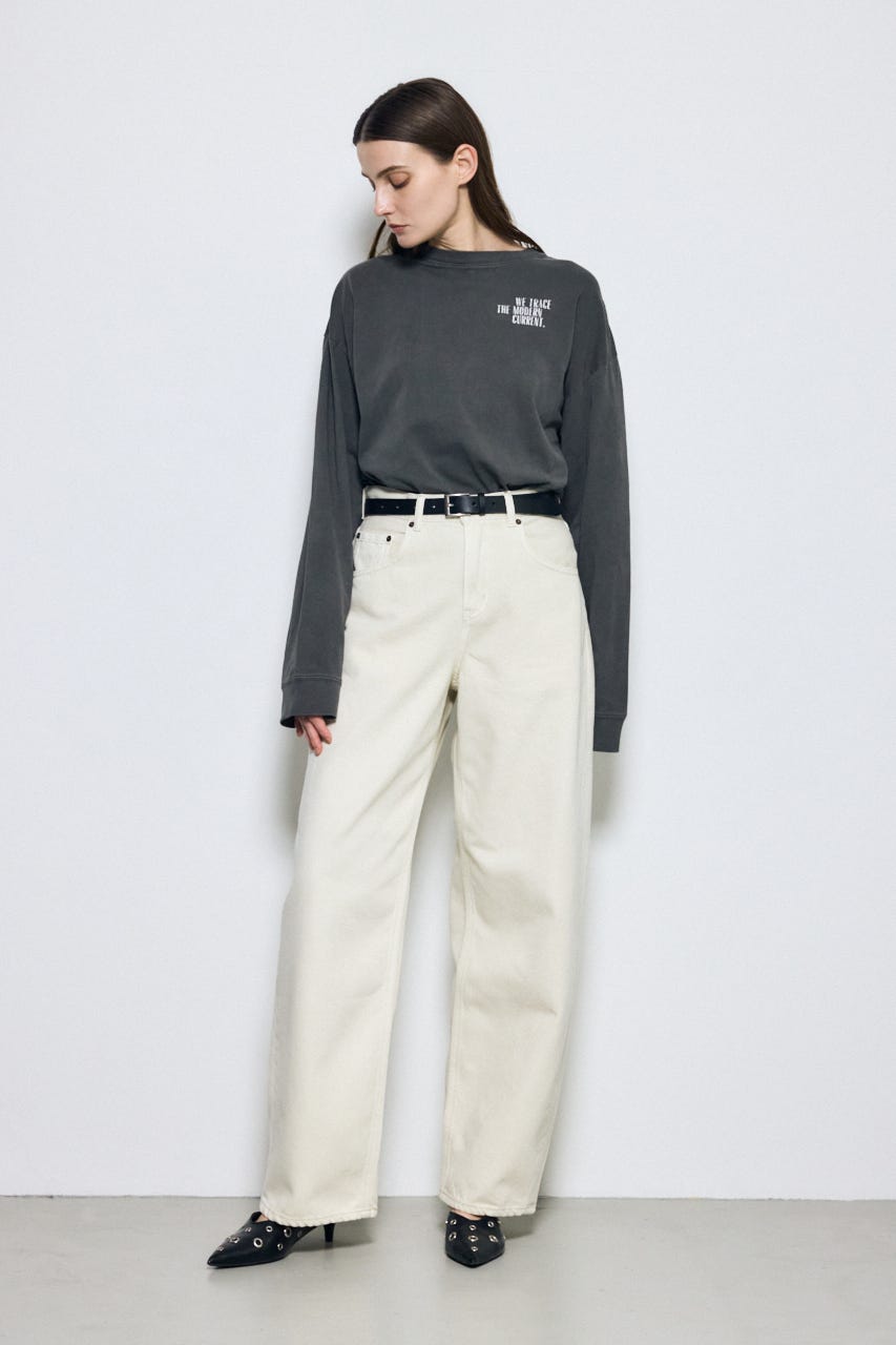 ワンポイントロゴロングTシャツ L/BLK S