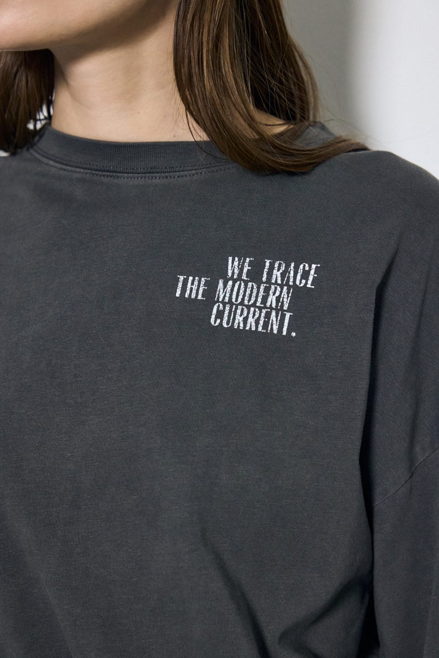 ワンポイントロゴロングTシャツ L/BLK S