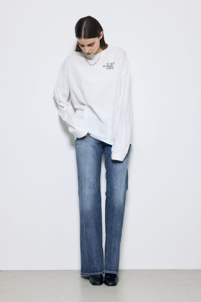 ワンポイントロゴロングTシャツ O/WHT M