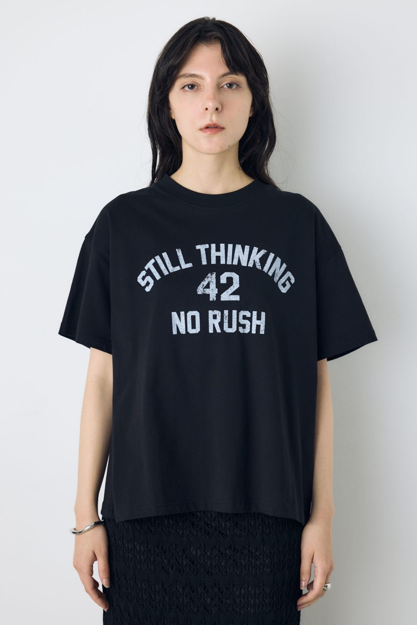 カスレプリントTシャツ BLK S