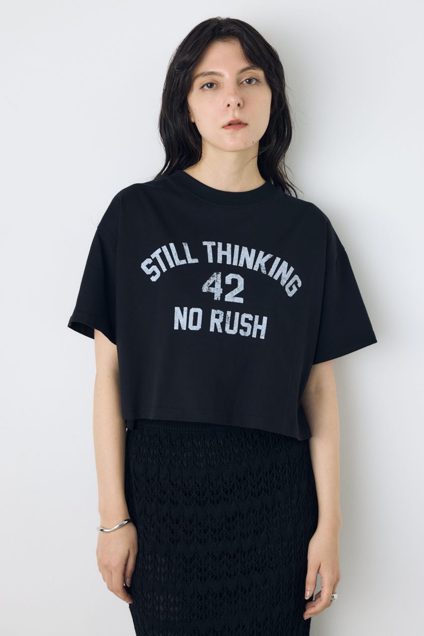 カスレプリントTシャツ BLK S