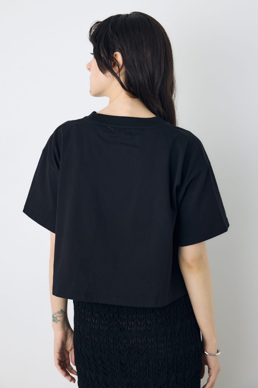 カスレプリントTシャツ BLK S