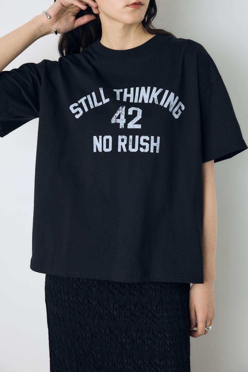 カスレプリントTシャツ BLK S