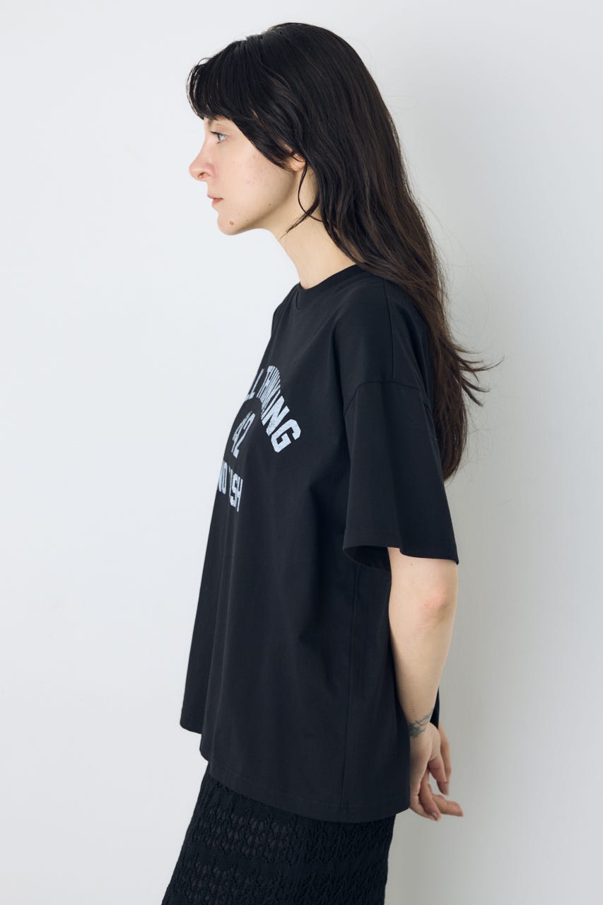 カスレプリントTシャツ BLK S
