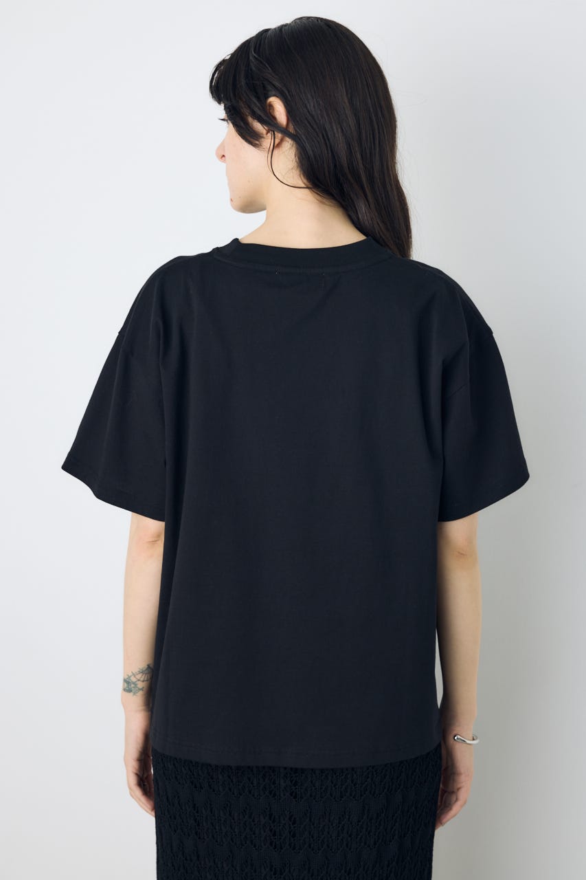 カスレプリントTシャツ BLK S