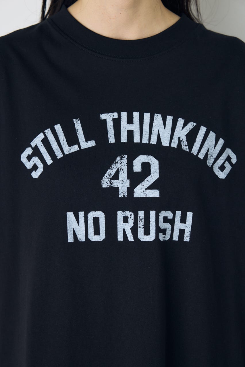 カスレプリントTシャツ BLK S