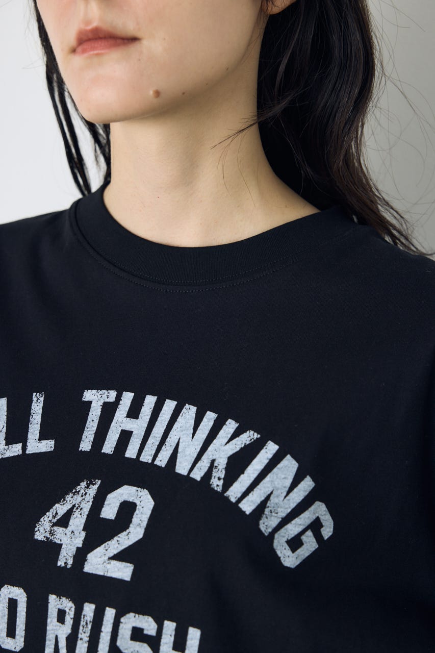 カスレプリントTシャツ BLK S