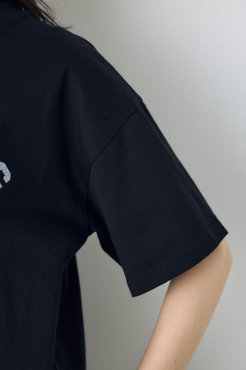 カスレプリントTシャツ BLK S