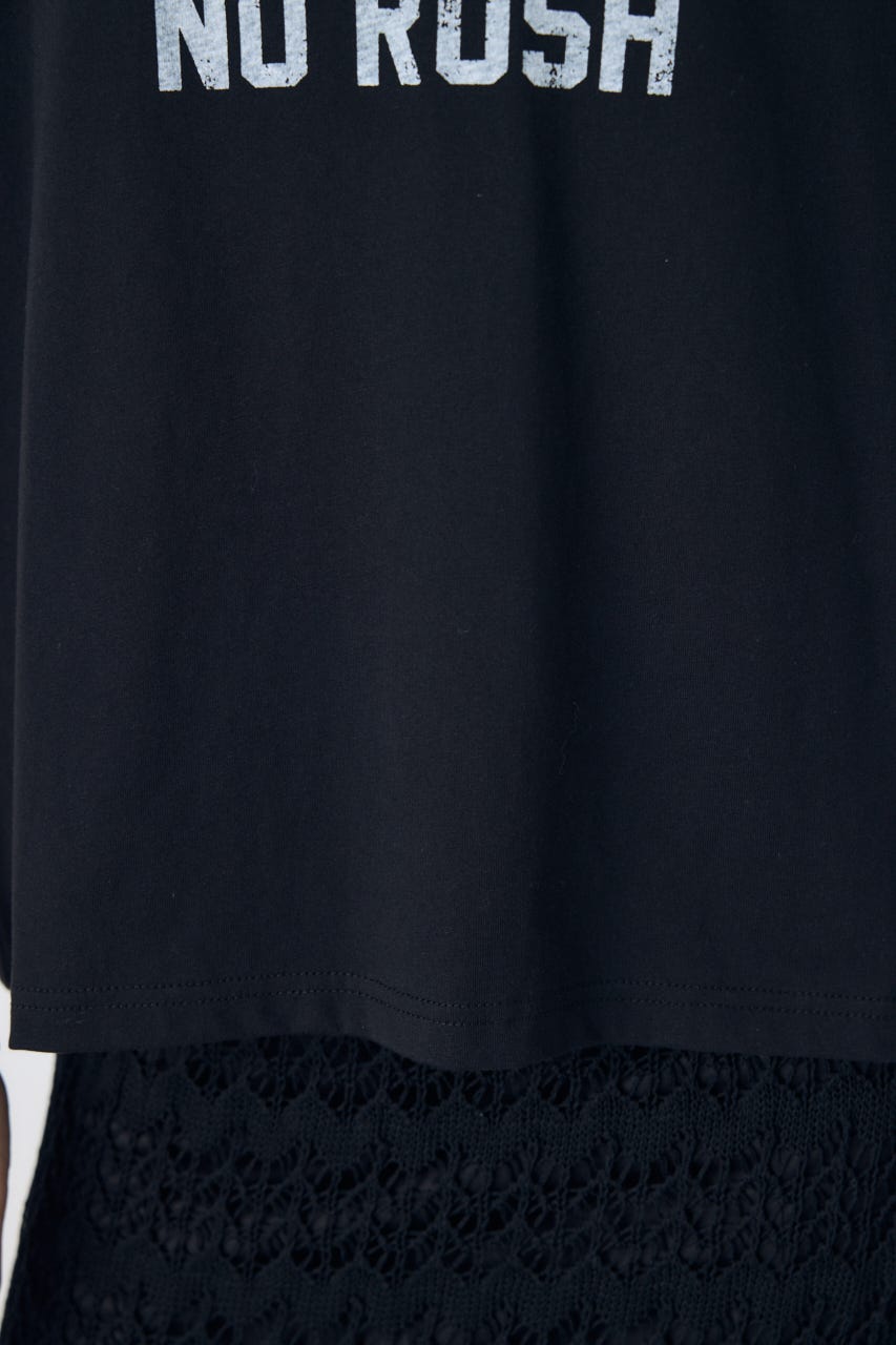 カスレプリントTシャツ BLK S