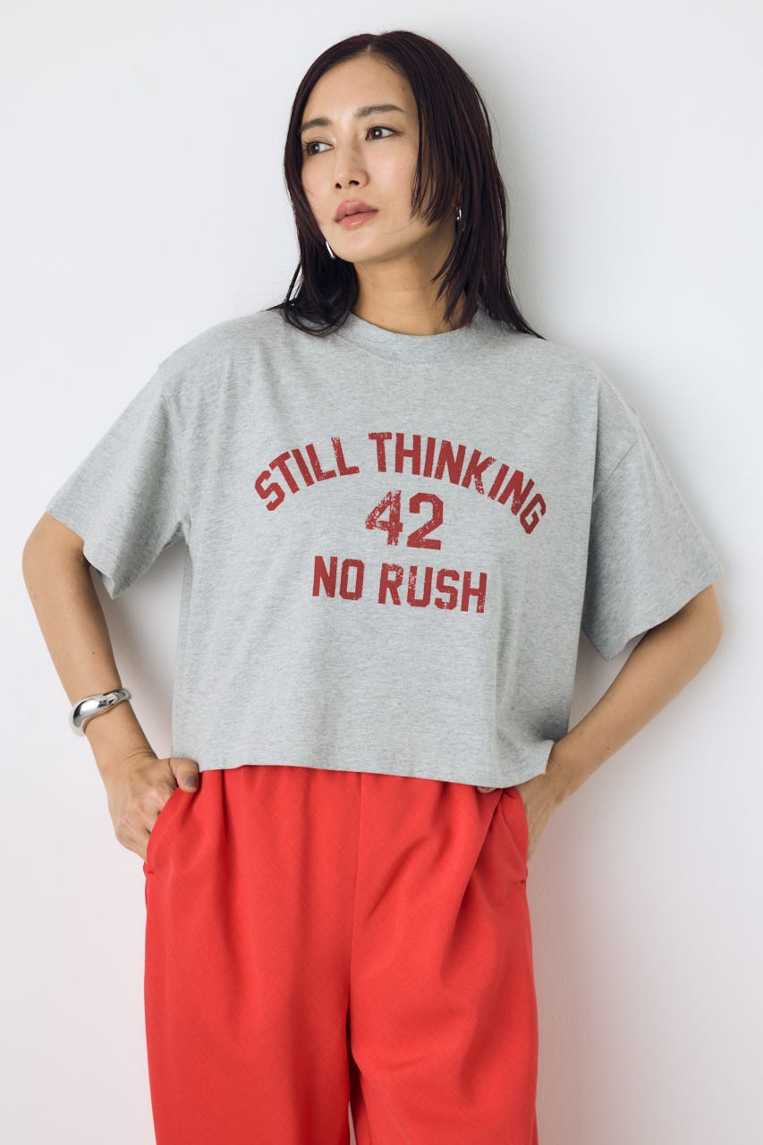 カスレプリントTシャツ L/T.GRY S