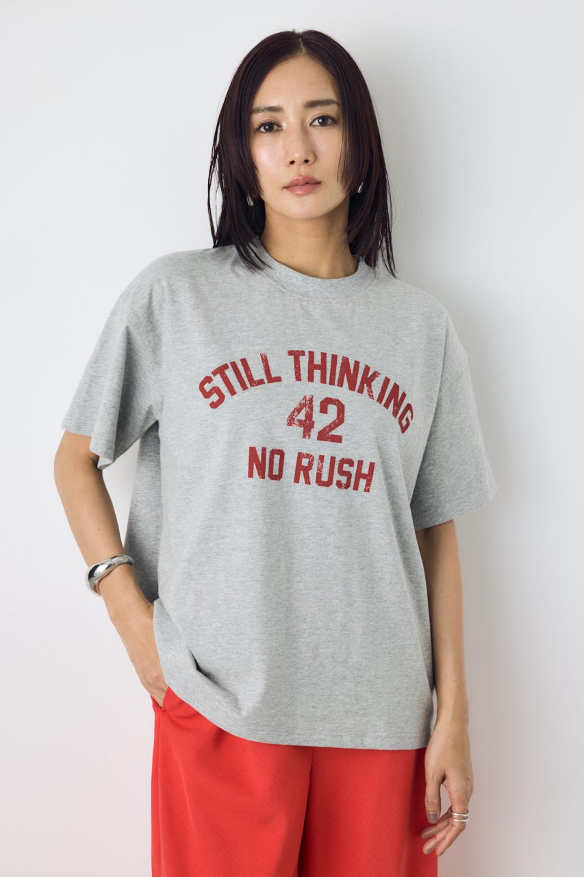 カスレプリントTシャツ L/T.GRY S