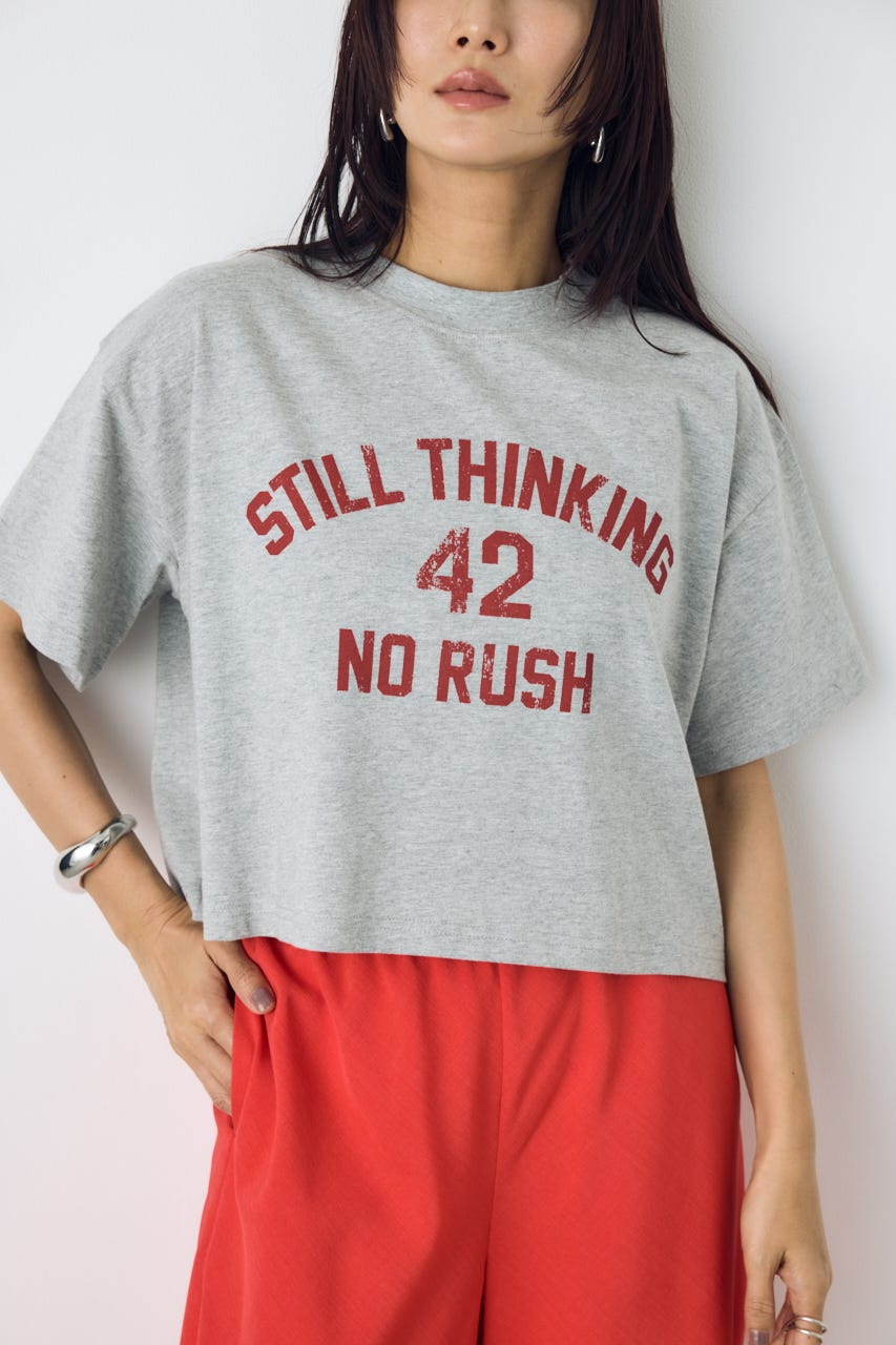 カスレプリントTシャツ L/T.GRY S