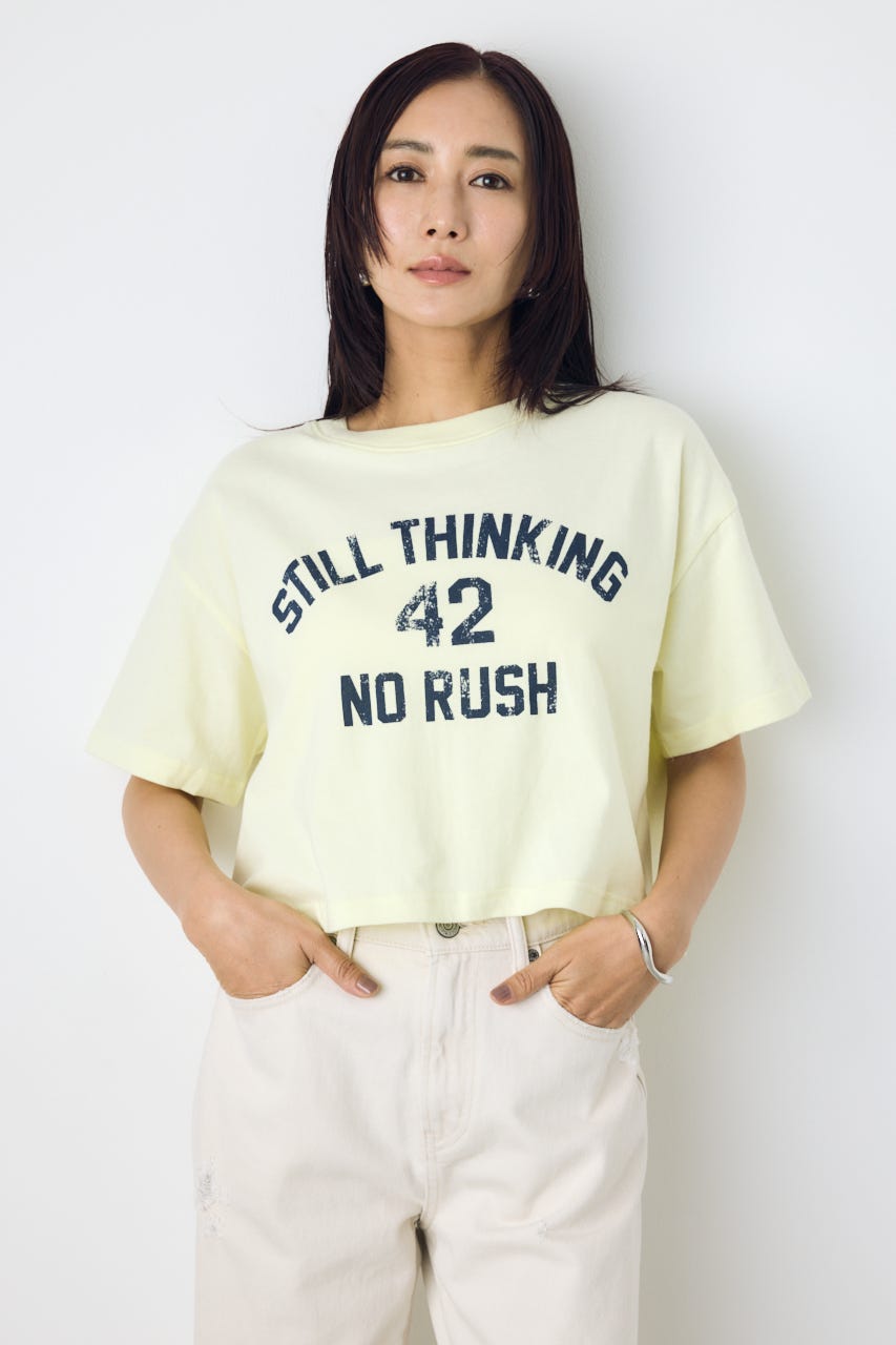 カスレプリントTシャツ L/YEL M