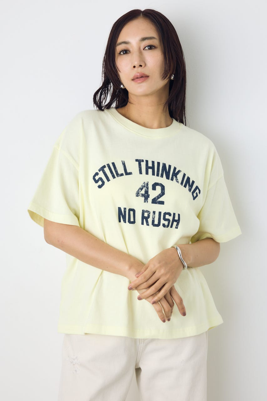 カスレプリントTシャツ L/YEL M
