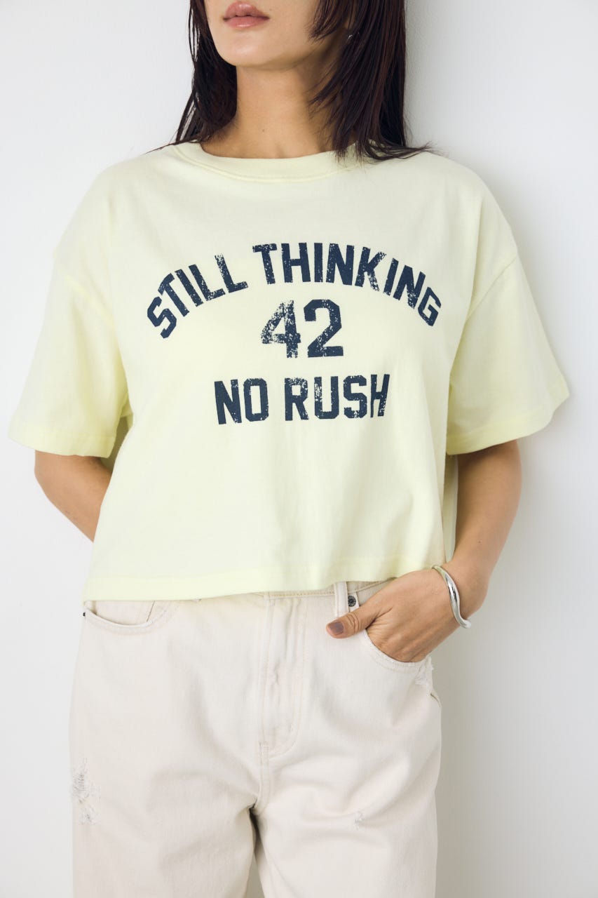 カスレプリントTシャツ L/YEL M