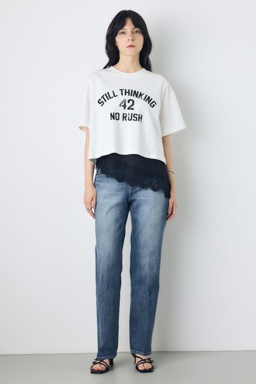 カスレプリントTシャツ WHT S