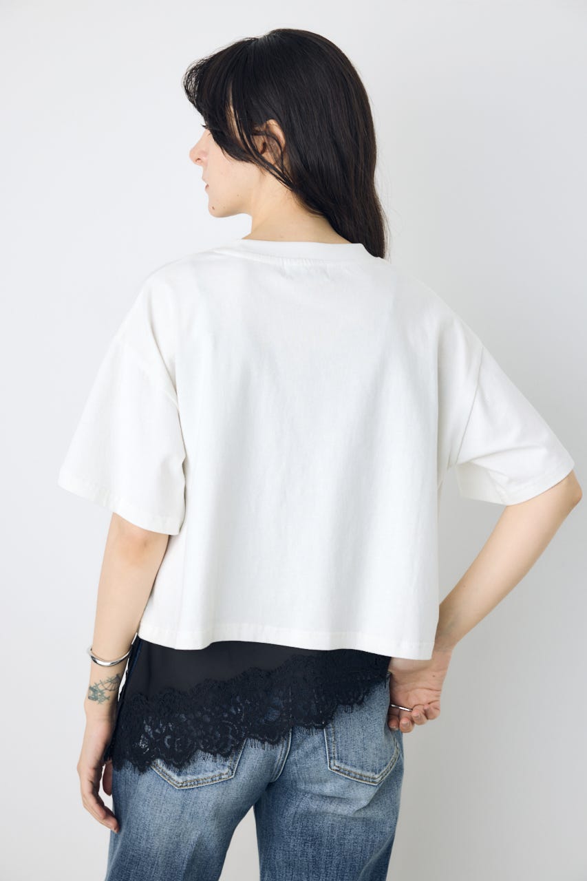 カスレプリントTシャツ WHT S