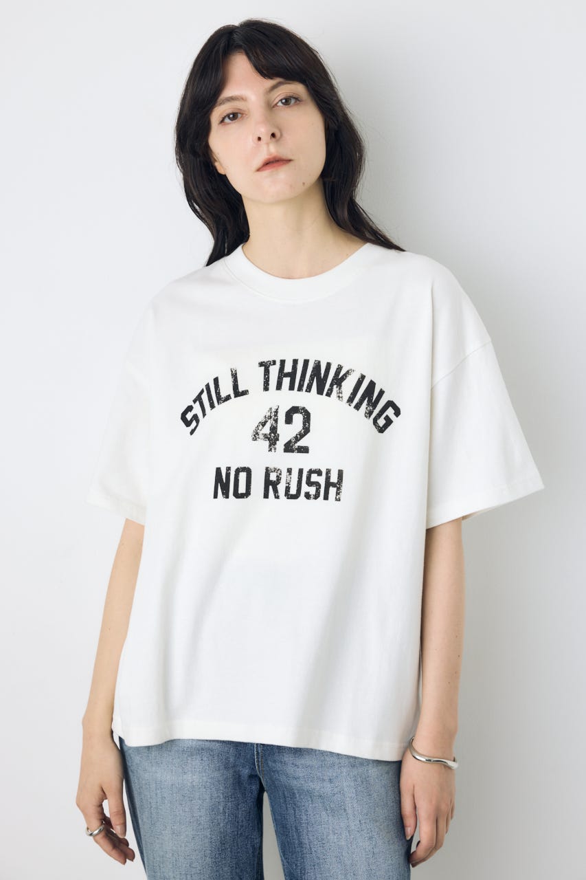 カスレプリントTシャツ WHT S