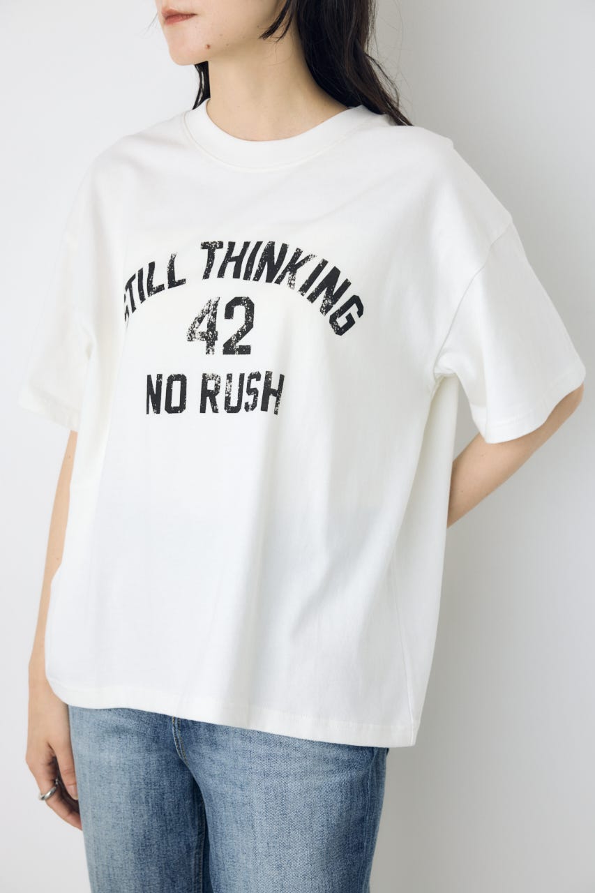 カスレプリントTシャツ WHT S