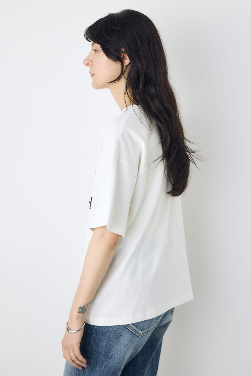 カスレプリントTシャツ WHT S