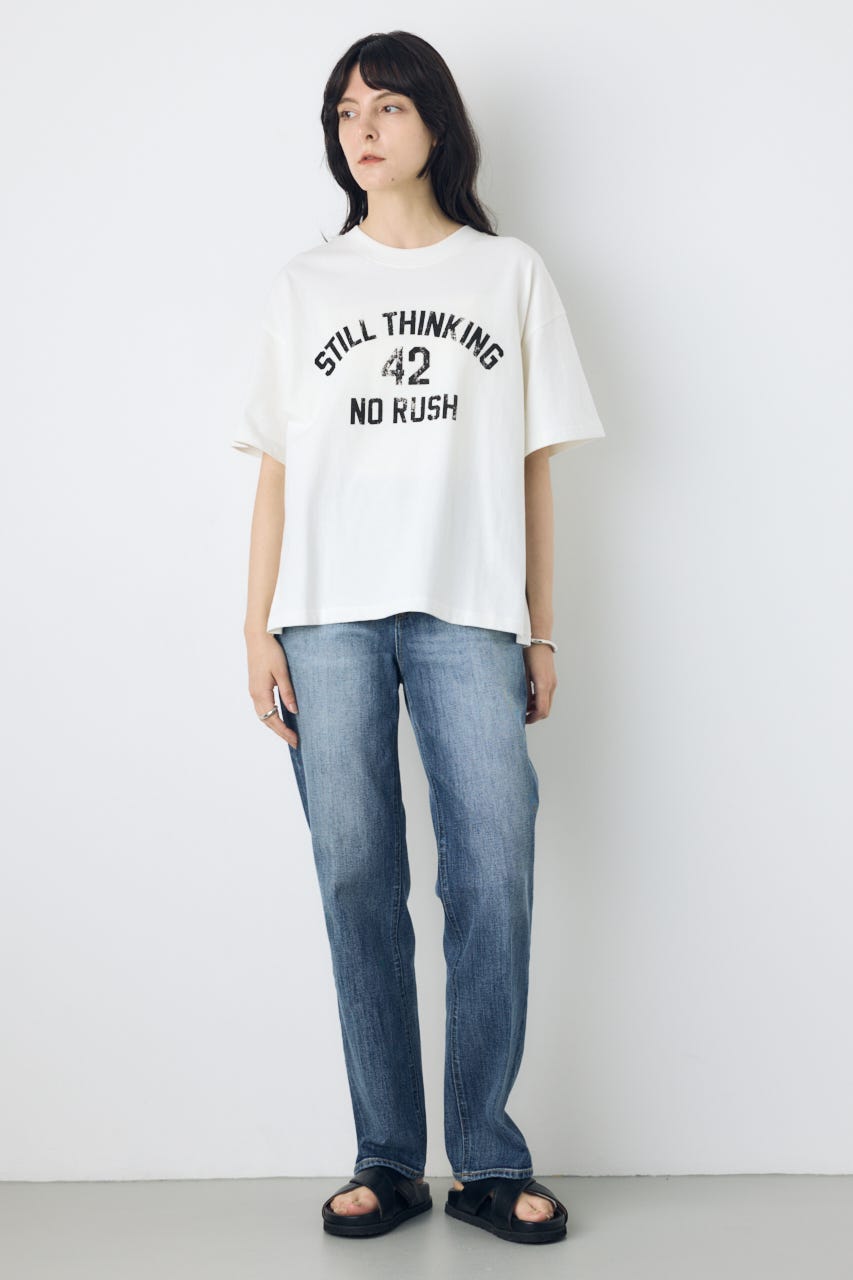 カスレプリントTシャツ WHT S