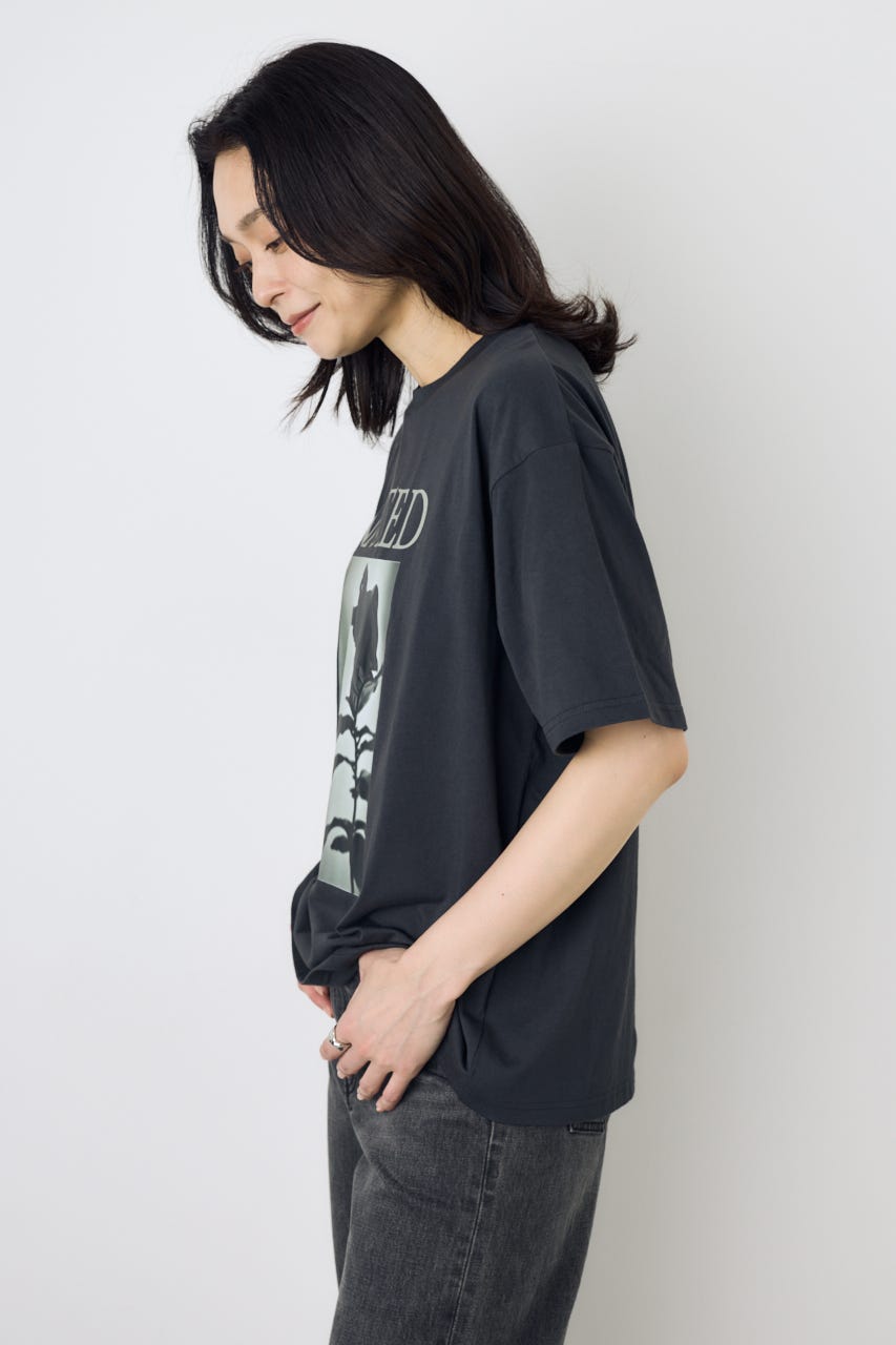 フォトプリントTシャツ L/BLK S