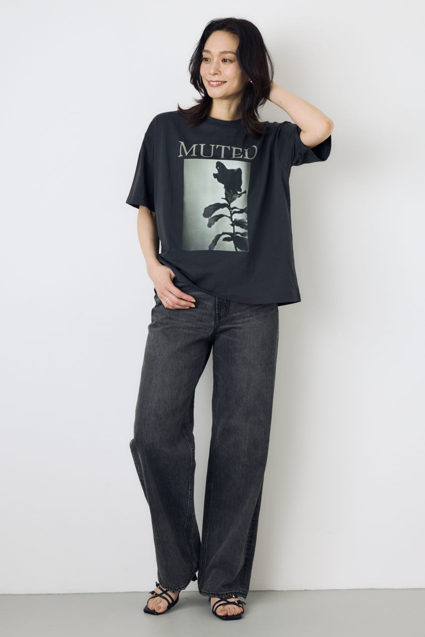 フォトプリントTシャツ L/BLK S