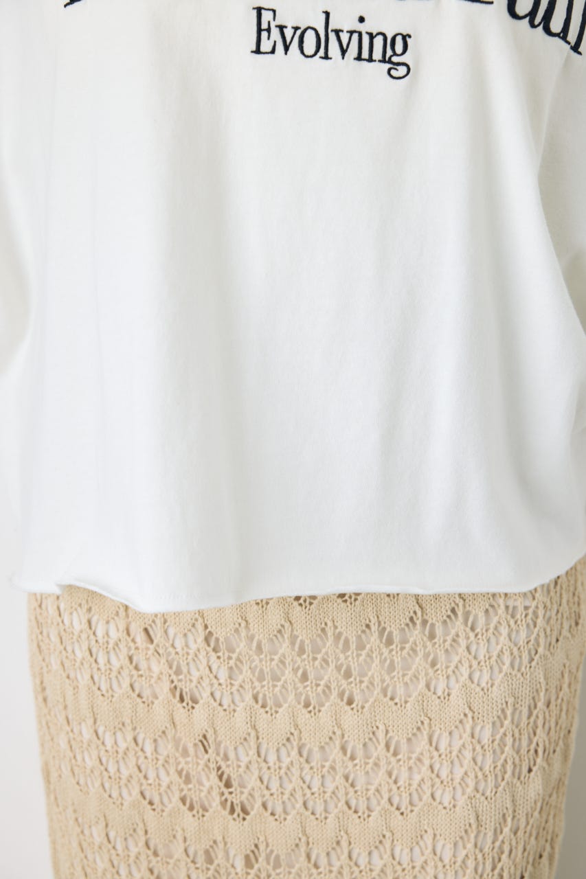 刺繍ロゴTシャツ WHT S