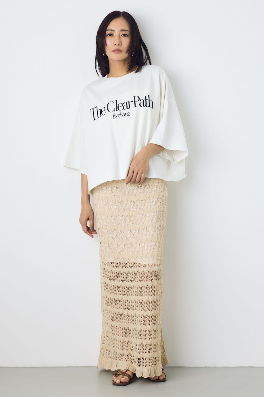刺繍ロゴTシャツ WHT S