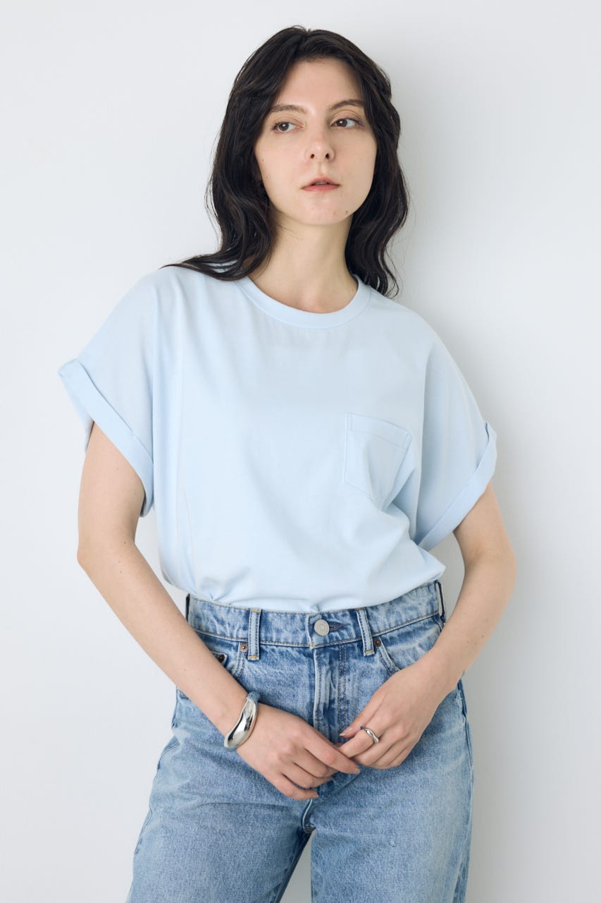 バックプリントTシャツ L/BLU M
