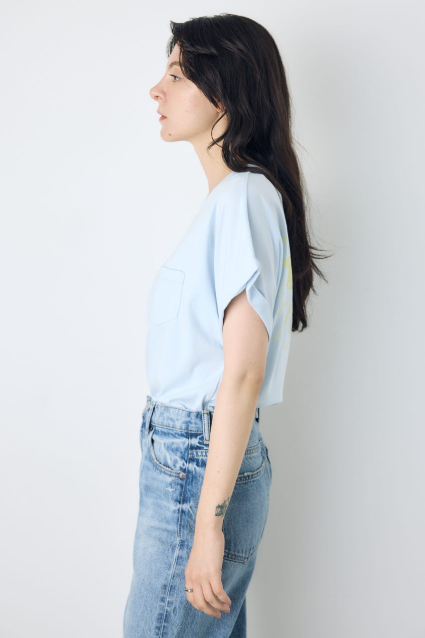 バックプリントTシャツ L/BLU M