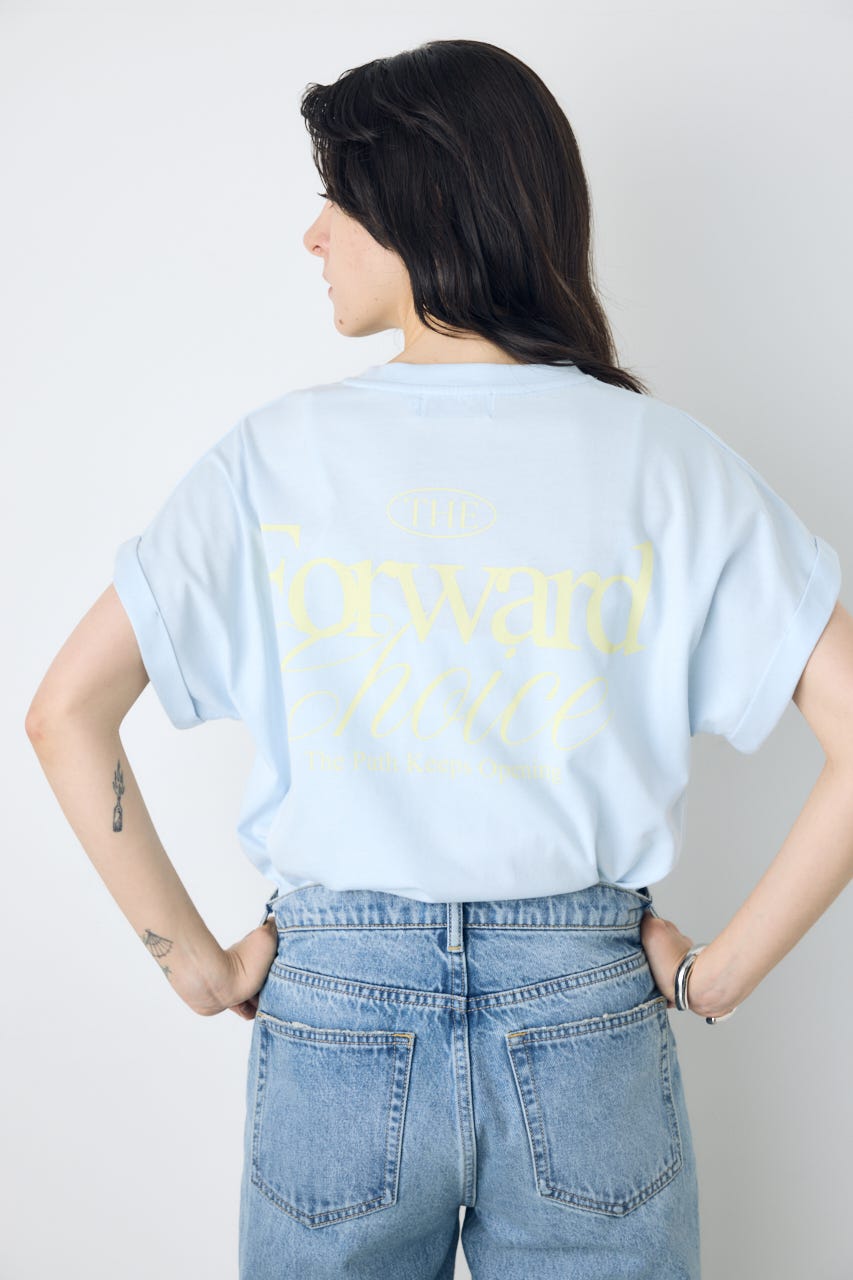 バックプリントTシャツ L/BLU M