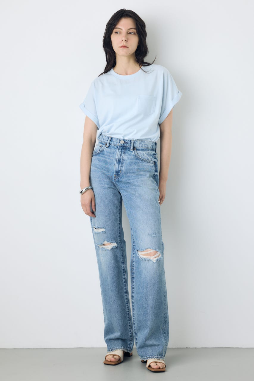 バックプリントTシャツ L/BLU M