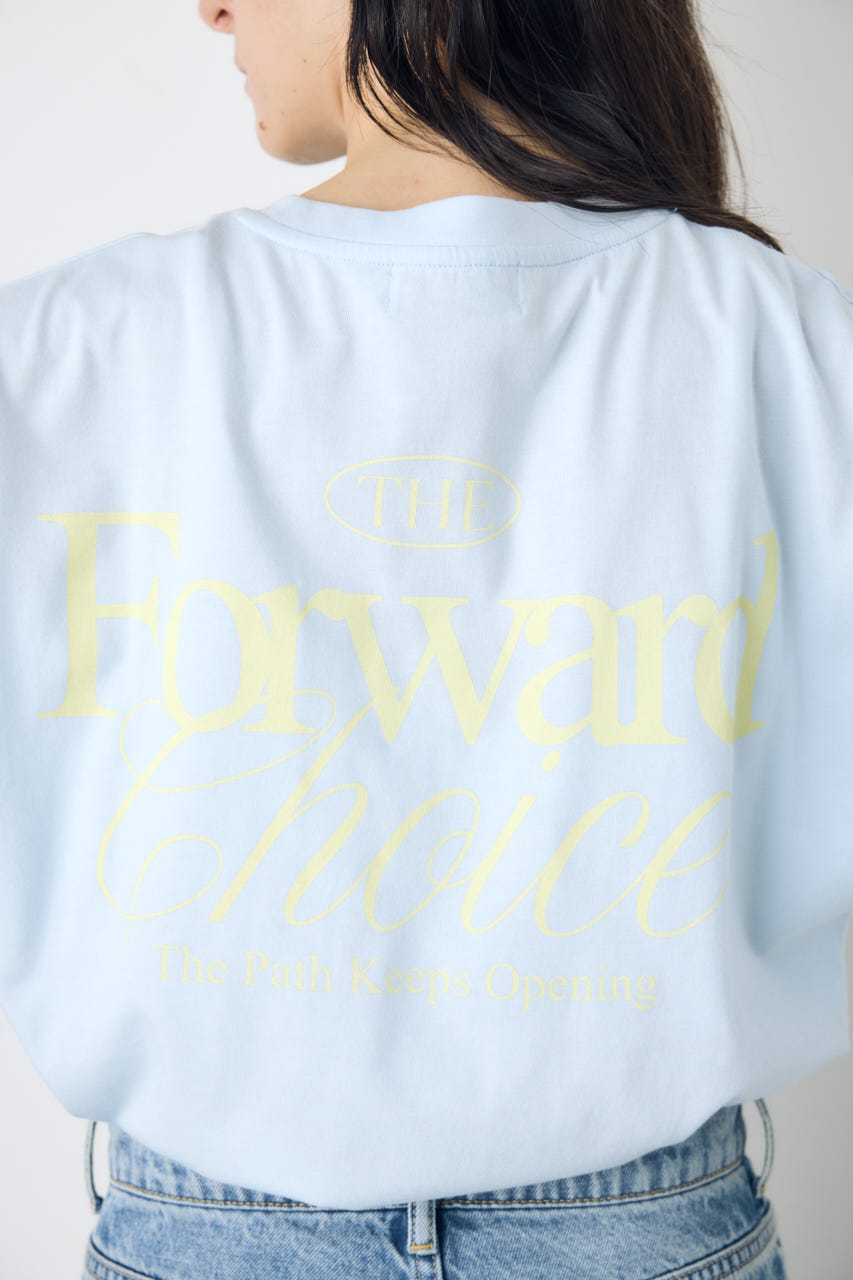 バックプリントTシャツ L/BLU M