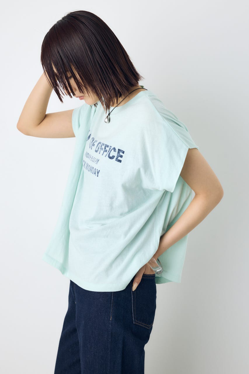 フレンチスリーブロゴプリントT MINT M